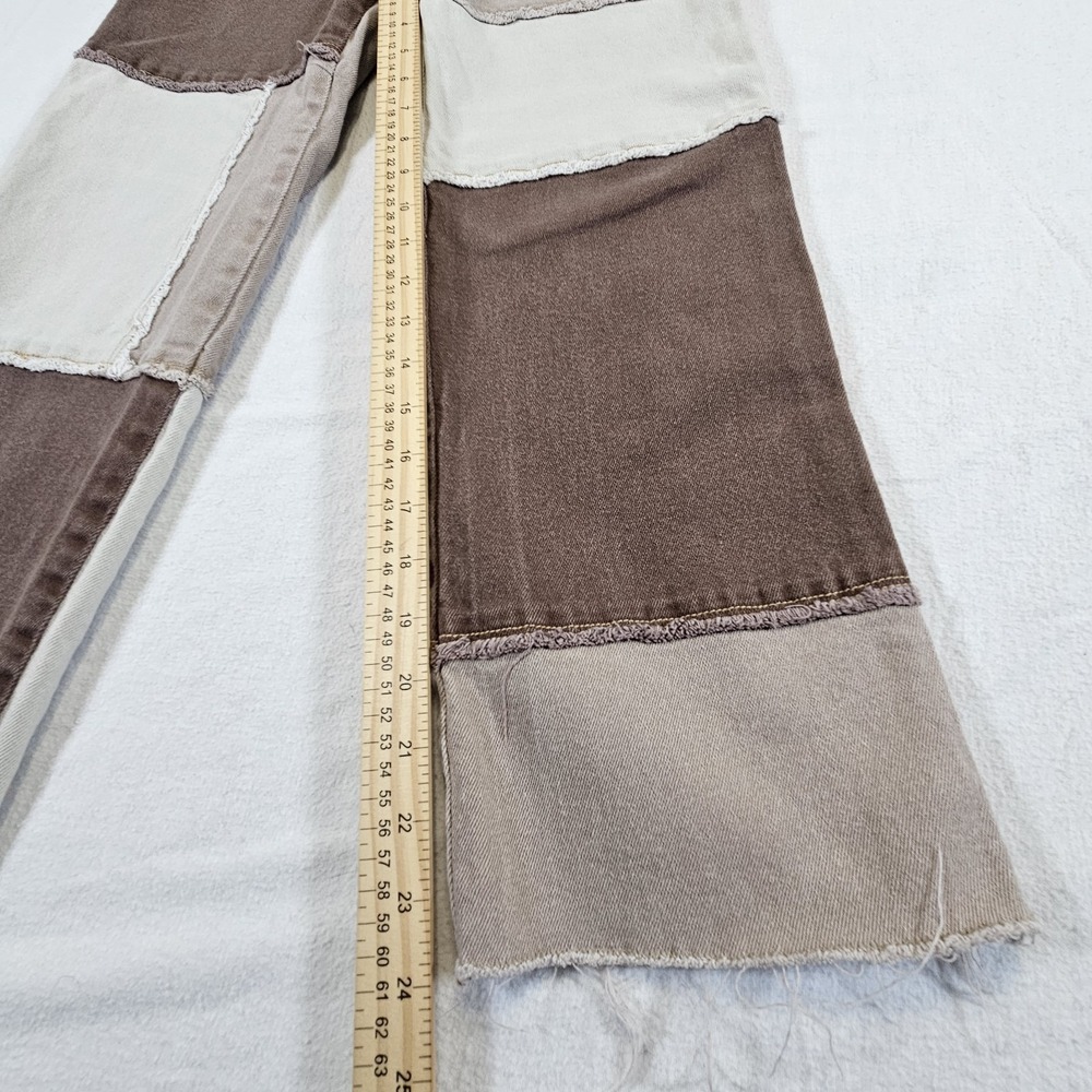 Hollister Jeans Woman Teen OR 24 31 Brown Patchwork Y2K Ultra High Rise Dad Jean - Picture 9 of 10